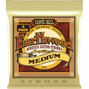 Ernie Ball 3002 Earthwood 80/20 Medium 3-Pac